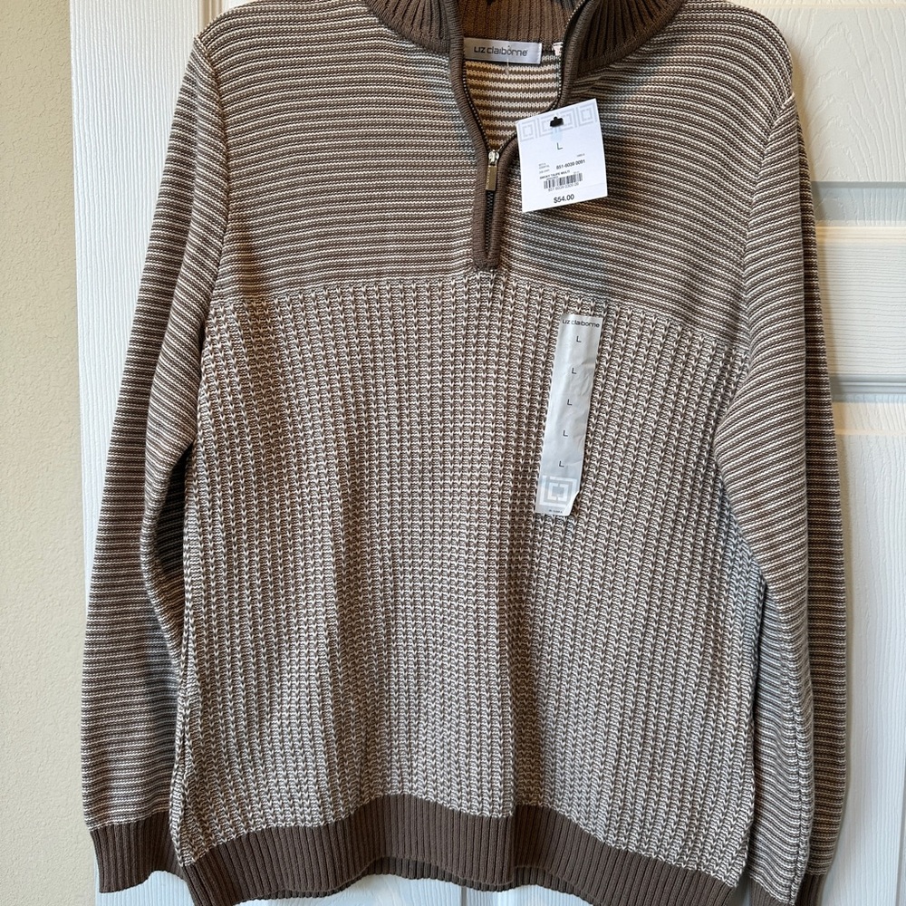 New Liz Claiborne Quarter-zip Sweatee
